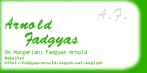 arnold fadgyas business card